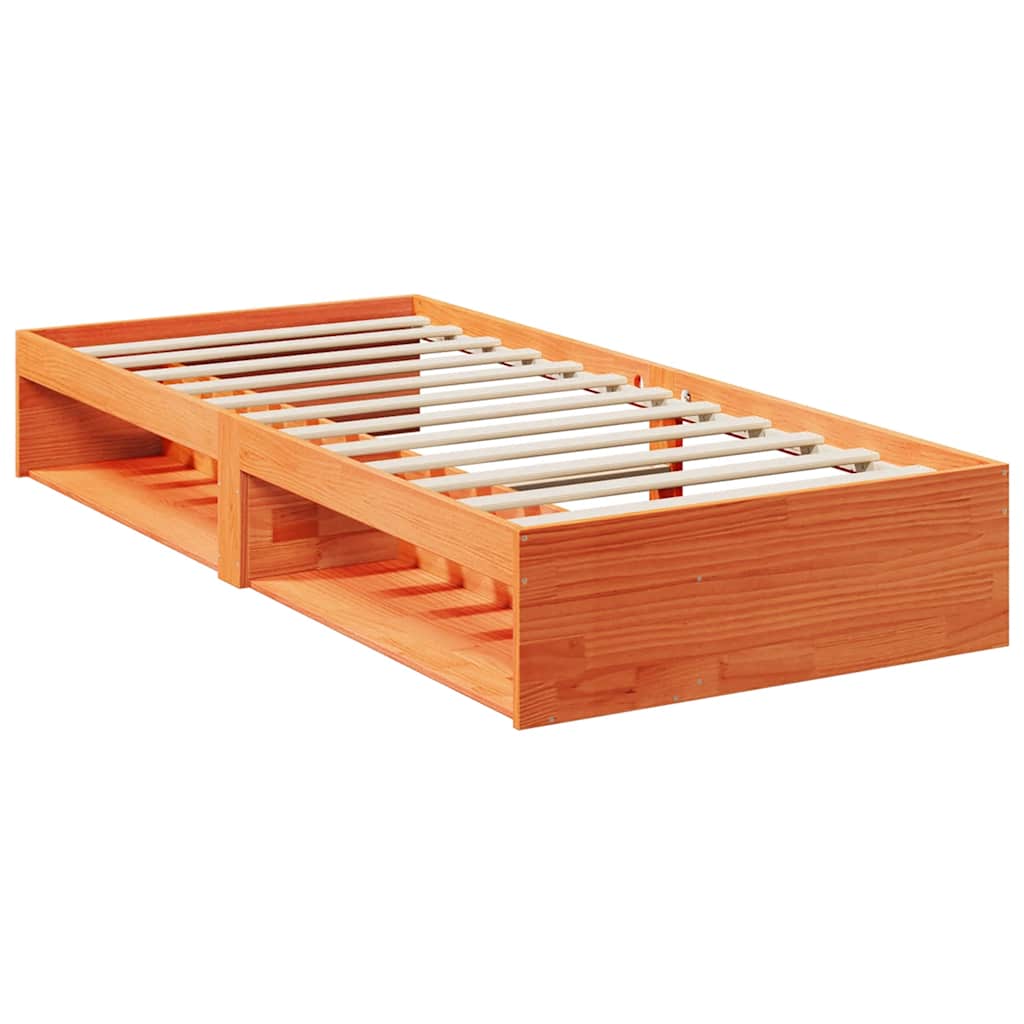 Day Bed without Mattress Wax Brown 100x200 cm Solid Wood Pine
